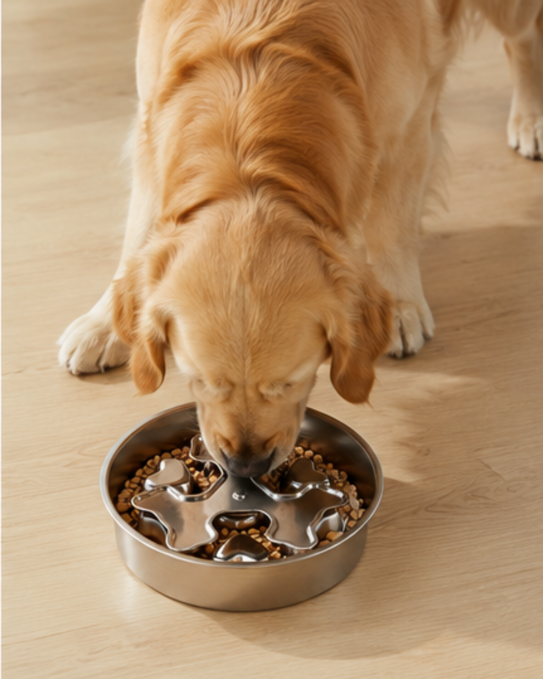 Rotating Stainless Steel Slow Feeder Bowl