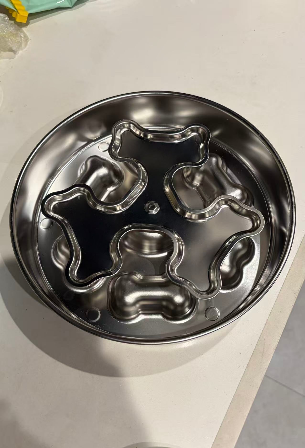 Rotating Stainless Steel Slow Feeder Bowl