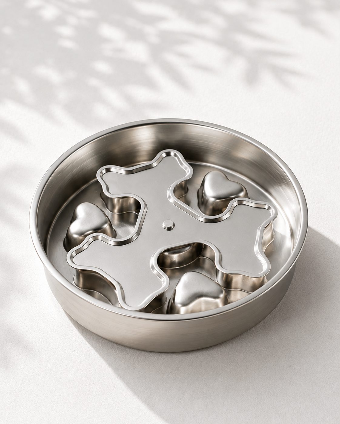 Rotating Stainless Steel Slow Feeder Bowl