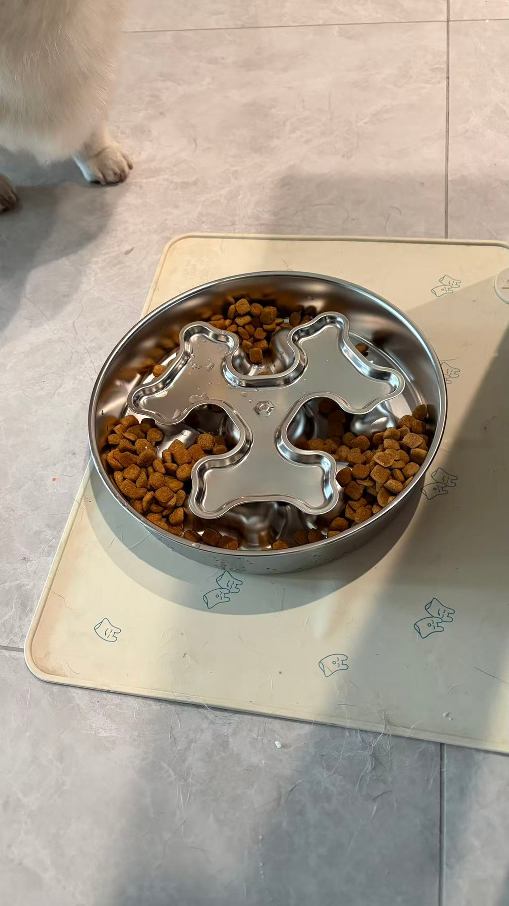 Rotating Stainless Steel Slow Feeder Bowl